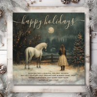Girl and Horse | Full Moon Winter Christmas