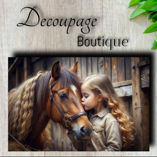 Girl and Horse Kiss Decoupage Tissue Paper