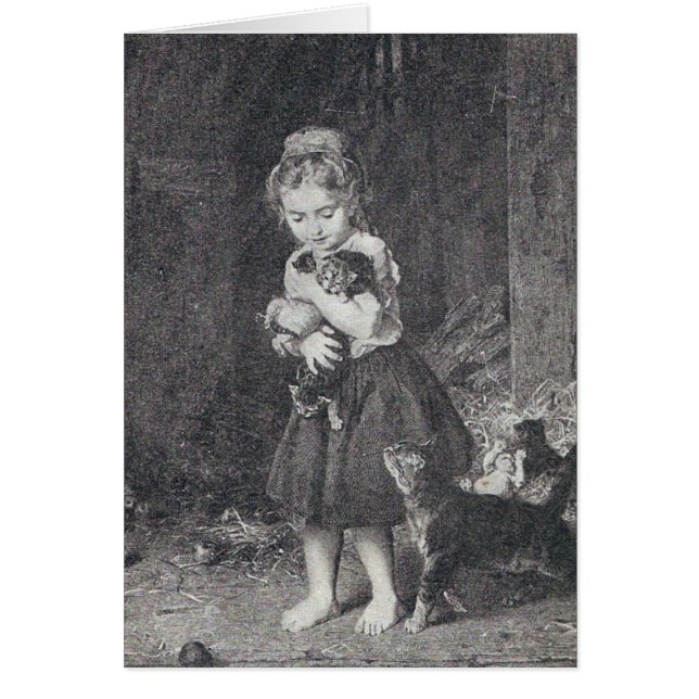 Girl and Kittens Cards (Front)