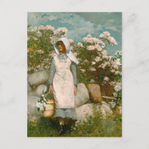 Girl and Laurel by Winslow Homer Postcard