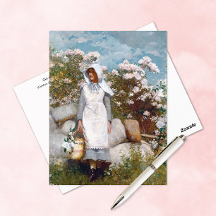Girl and Laurel Winslow Homer Postcard
