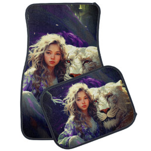 Girl and Lion Car Floor Mat