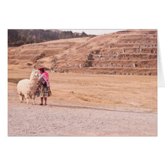 Girl and llama cards