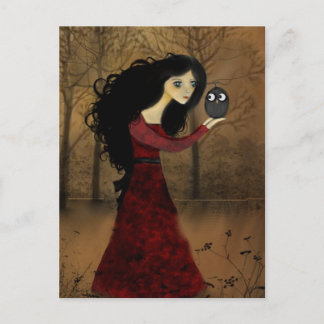 Girl and Owl Postcard