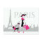 Girl and Poodle in Paris With Eiffel Tower