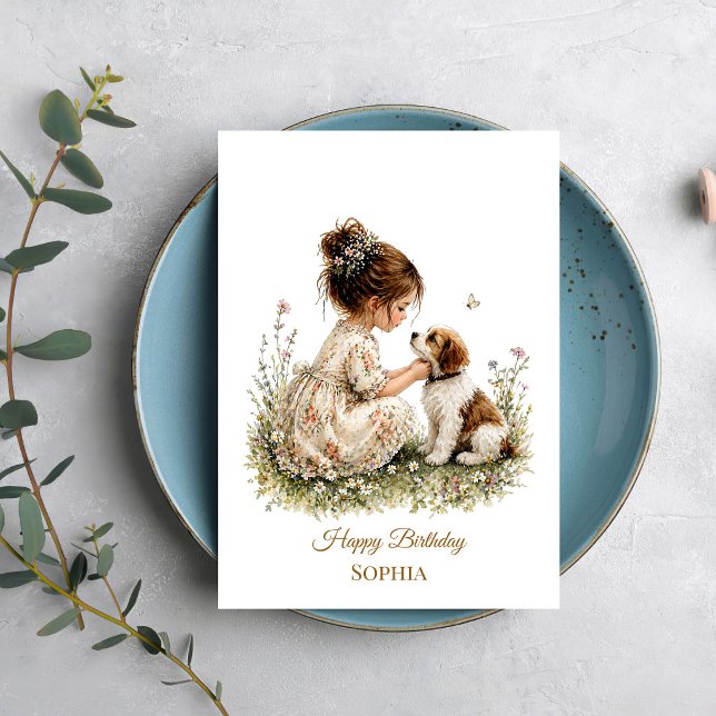 Girl and Puppy Card (Creator Uploaded)