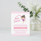 Girl and Ribbon Gymnastics Kids Birthday Party Invitation (Standing Front)
