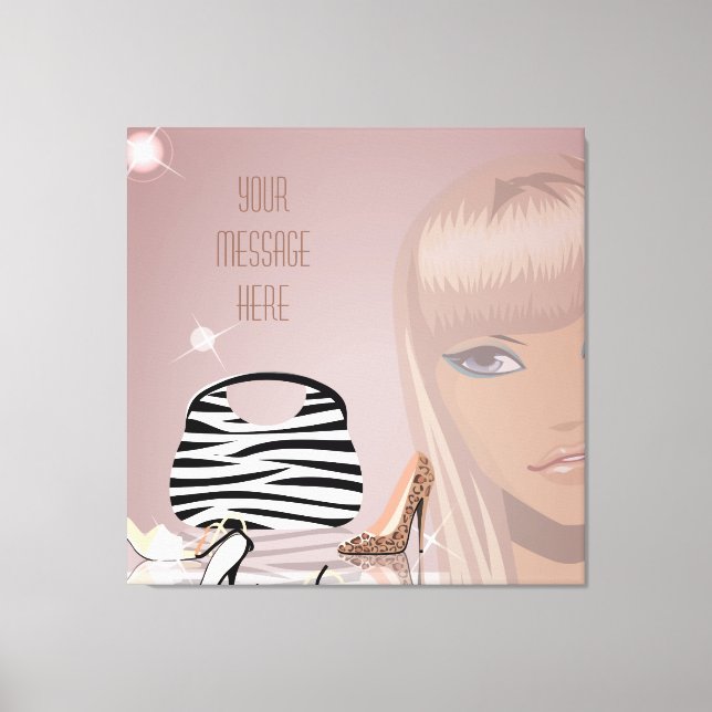 Girl and Shoes Wrapped Canvas Print (Front)