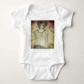 girl and teddy baby bodysuit