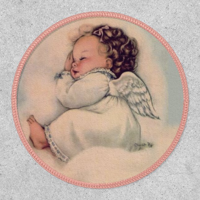 Girl Angel Baby Sleeping Religious  Patch (Front)