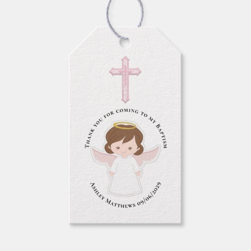 Girl Angel Baptism First Communion Thank You Gift Tags