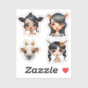 Girl Animal lover Sticker