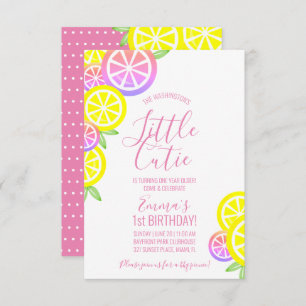 girl ANY AGE lemonade BIRTHDAY PARTY pink Invitation