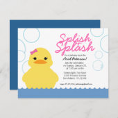 girl ANY AGE rubber DUCKY BIRTHDAY party Invitation (Front/Back)