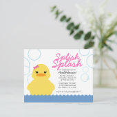 girl ANY AGE rubber DUCKY BIRTHDAY party Invitation (Standing Front)