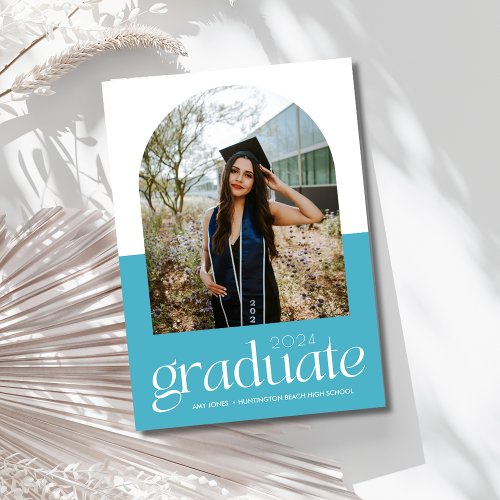 Girl Arch Photo High School Graduation Announcement