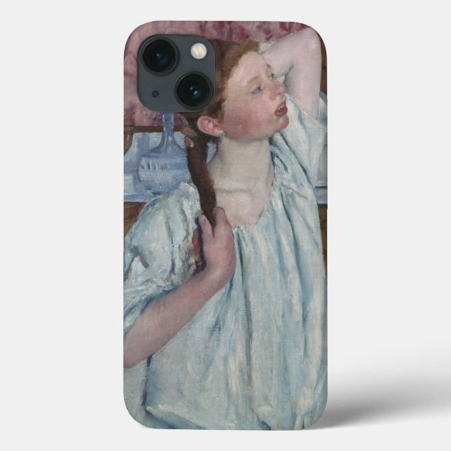 Girl Arranging Her Hair, 1886 (oil on canvas) Case-Mate iPhone Case (Back)