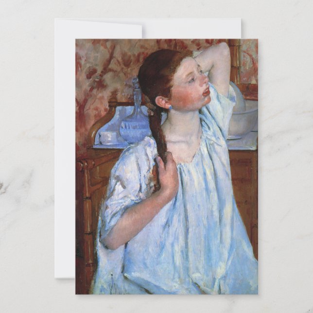 Girl Arranging Her Hair | Mary Cassatt (Front)