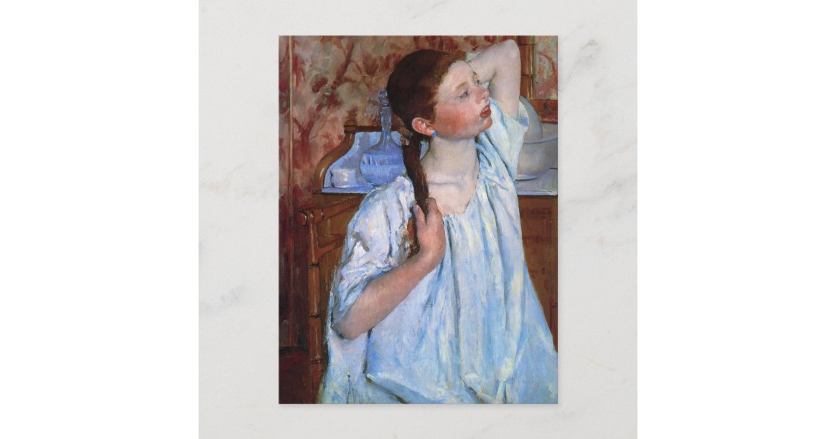 Girl Arranging Her Hair | Mary Cassatt Postcard | Zazzle