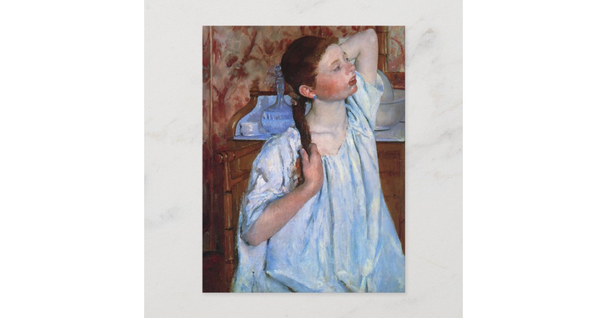 Girl Arranging Her Hair | Mary Cassatt Postcard | Zazzle Girl Arranging Her Hair | Mary Cassatt Postcard | Zazzle