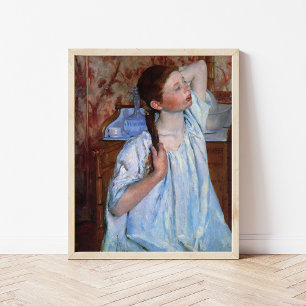 Girl Arranging Her Hair Mary Cassatt Poster