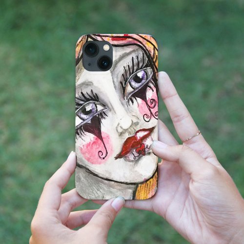 Girl Artistic Colorful Love Clown Mime Abstract iPhone 13 Case