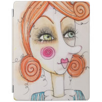 Girl Artistic Illustration Whimsical Red Hair Cute iPad Smart Cover