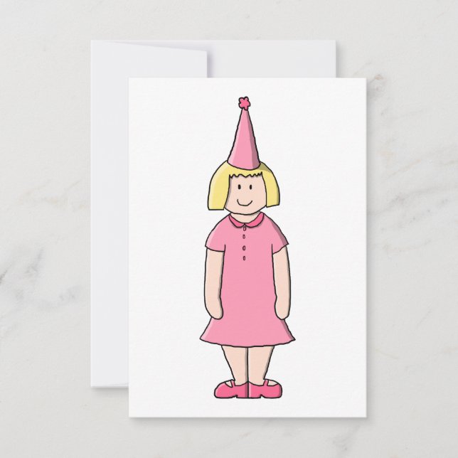 Girl at a Birthday Party. Invitation (Front)