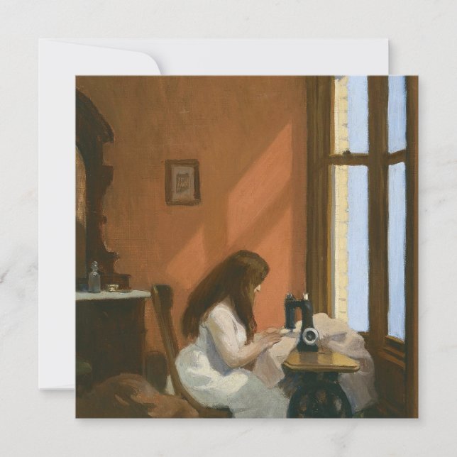 Girl at a Sewing Machine (by Edward Hopper) Card (Front)