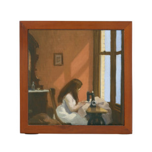 Girl at a Sewing Machine (by Edward Hopper) Desk Organizer