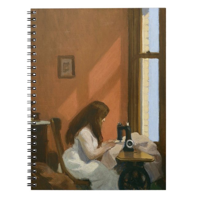 Girl at a Sewing Machine (by Edward Hopper) Notebook (Front)