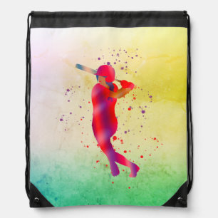 Girl at Bat Drawstring Bag
