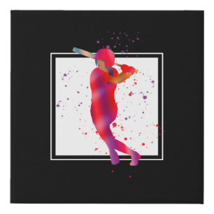 Girl at Bat Faux Canvas Print