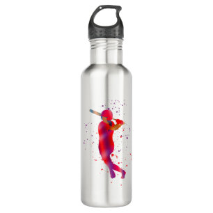 Girl at Bat Stainless Steel Water Bottle