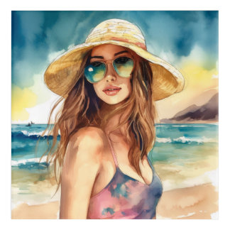 Girl at the Beach | Sea, ocean Acrylic Print