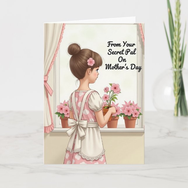 Girl At Window Birthday Card (Front)