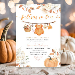 Girl Autumn Clothesline Fall Baby Shower Invite