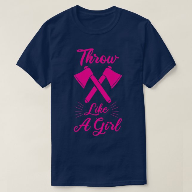 Girl Ax Throwing Axe Thrower Classic TShirt (Design Front)