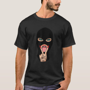 Girl Baby Baklava Mask Women Hip Hop Gangster Rap T-Shirt