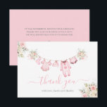 Girl Baby Clothes Baby Shower Thank You Card<br><div class="desc">Girl Baby Clothes Baby Shower Thank You Card</div>