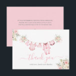 Girl Baby Clothes Baby Shower Thank You Card<br><div class="desc">Girl Baby Clothes Baby Shower Thank You Card</div>