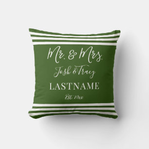 Girl Baby Elephant with Bow Custom Name Throw Pillow