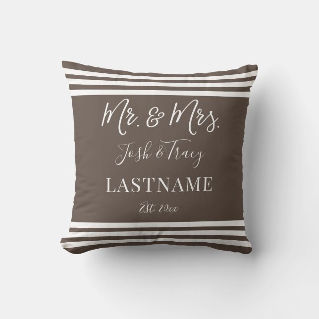 Girl Baby Elephant with Bow Custom Name Throw Pillow (Front)