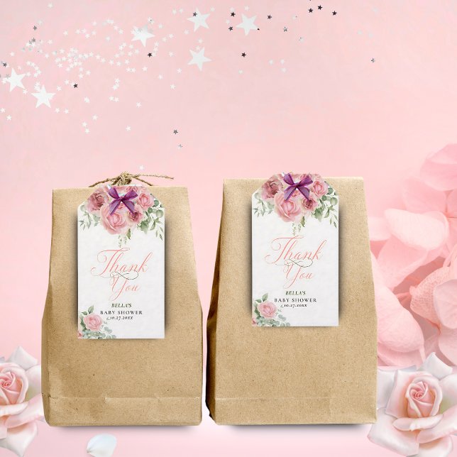 Girl Baby in Bloom Baby Shower Gift Tag (Creator Uploaded)