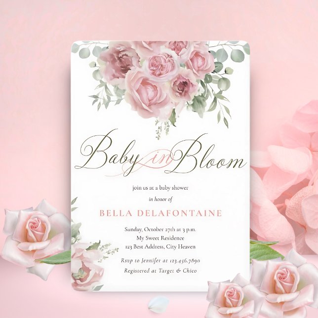 Girl Baby in Bloom Baby Shower Invitation (Creator Uploaded)