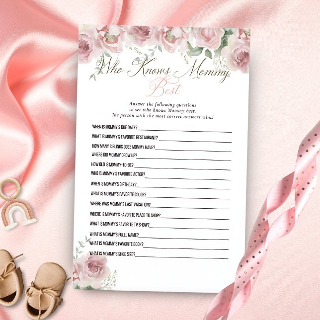 Girl Baby in Bloom Baby Shower Who knows Mommy (Creator Uploaded)
