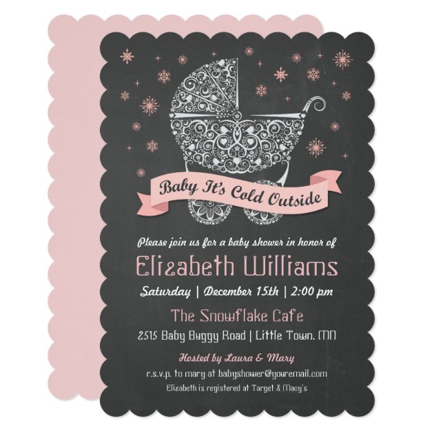 Girl - Baby It's Cold Outside Shower Invitation