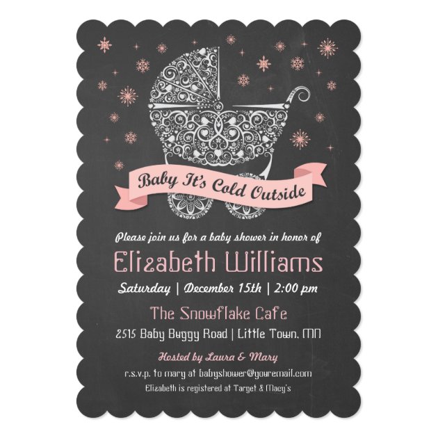 Girl - Baby It's Cold Outside Shower Invitation