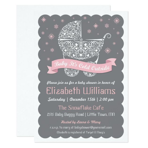 Girl Baby It's Cold Outside Shower Invitation