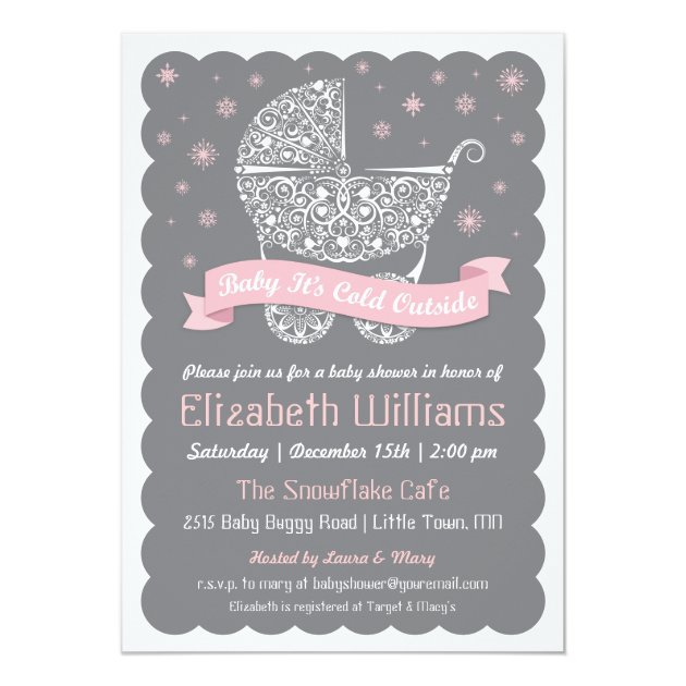 Girl Baby It's Cold Outside Shower Invitation